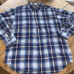 NEW ENGLAND CLOTHING CO/Made in Italy 85% cotton plaid shirt/L